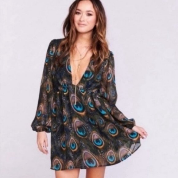 Show Me Your MuMu Dresses & Skirts - Show Me Your Mumu Dakota Dress in Peacock Feather
